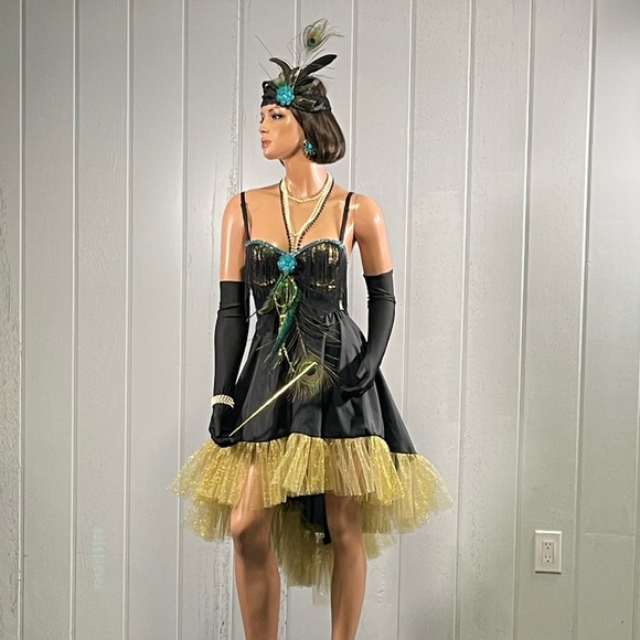 Custom Women's Peacock Burlesque Halloween Costume Sz XS - Picture 1 of 15